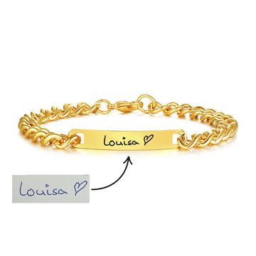 Armband mit Handschrift als Gravur breit
