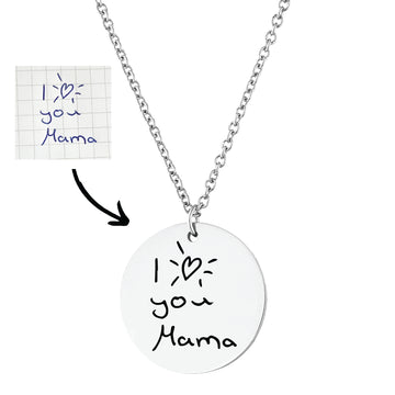 Plättchen Halskette mit Handschrift Gravur