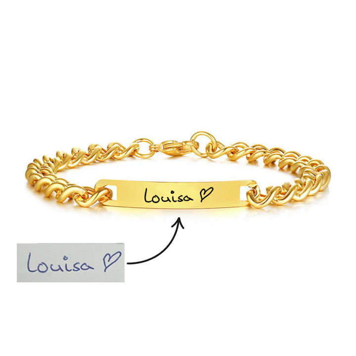 Armband mit Handschrift als Gravur breit