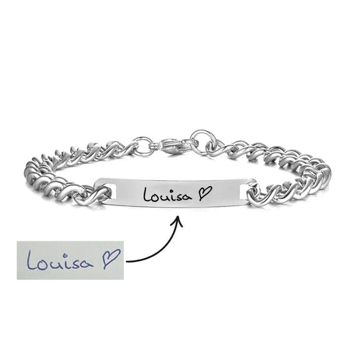 Armband mit Handschrift als Gravur breit