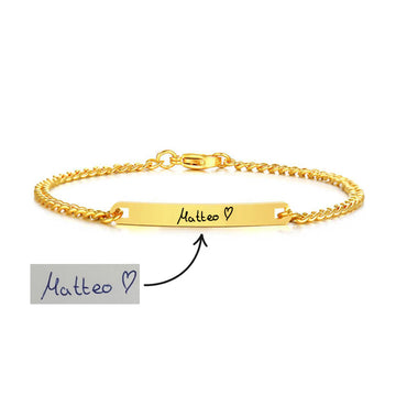 Armband mit Handschrift als Gravur schmal