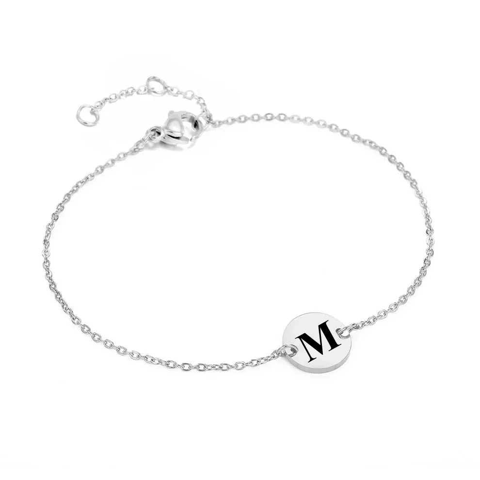 Plättchen Armband mit Buchstabe